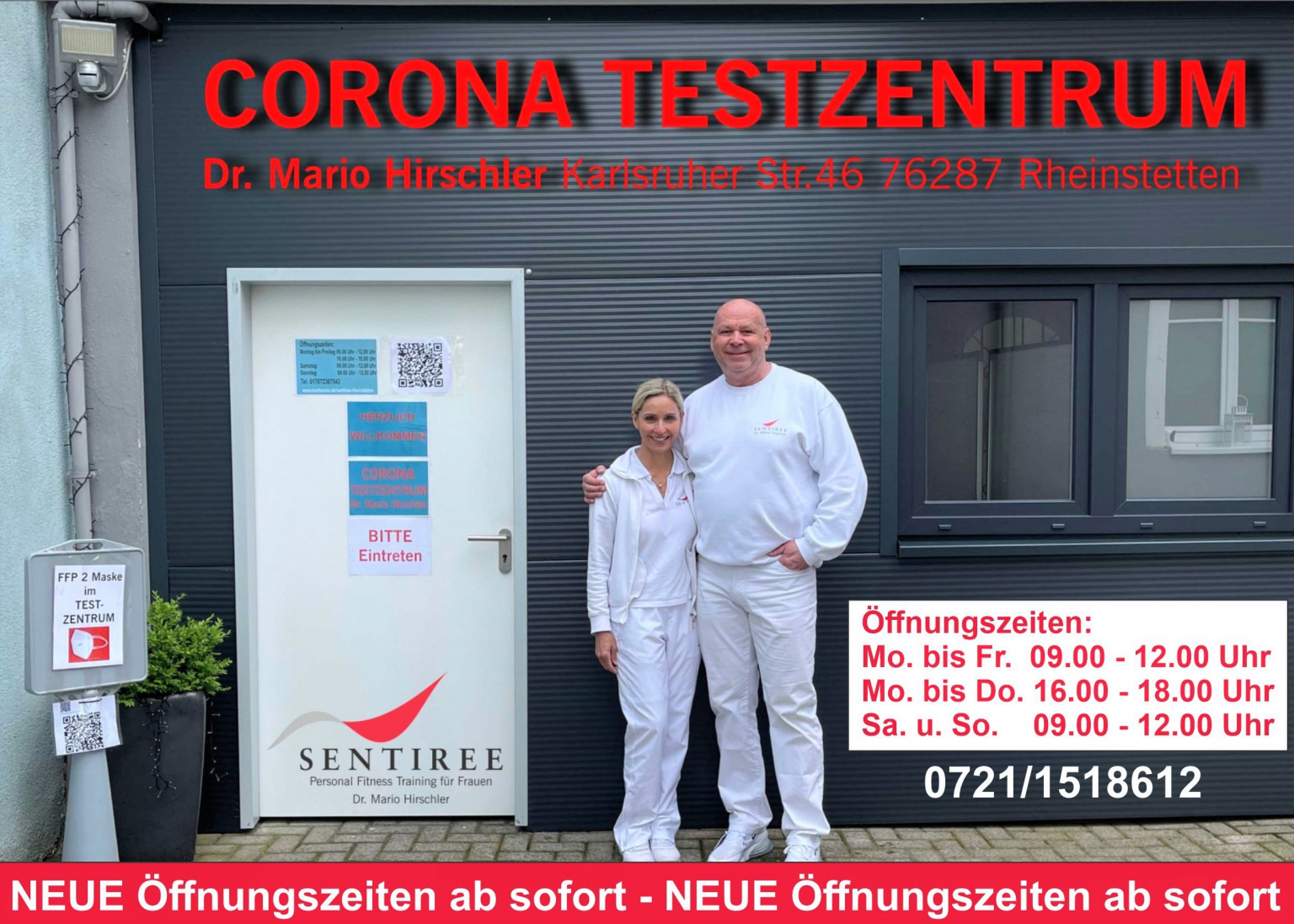 2022 Oktober Corona Testzentrum Dr. Mario Hirschler „NEUE
